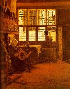 BOURSSE, Esaias Interior with a Woman at a Spinning Wheel fdgd china oil painting artist